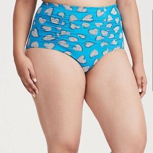 Torrid Blue Heart Pattern Bikini Bottom